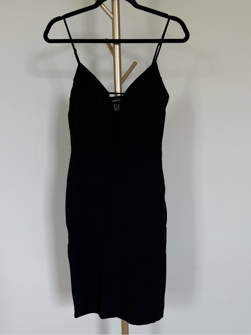 Forever 21 Black Spaghetti Strap Midi Dress